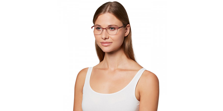 Ic! Berlin Irina R. Fired Copper Eyeglasses On Female Model