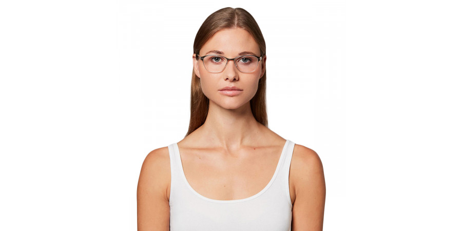 Ic! Berlin Irina R. Teak Eyeglasses On Female Model