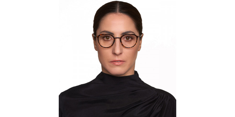 Ic! Berlin Juna Teak/Magma Eyeglasses On Female Model