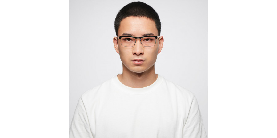 Ic! Berlin Kenneth Y. Black² Eyeglasses On Male Model