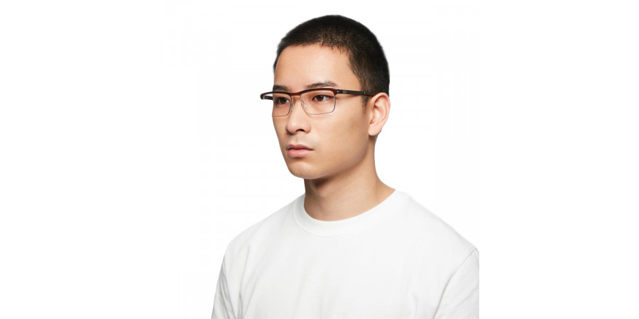 Ic! Berlin Kenneth Y. Teak-Mahagony Eyeglasses On Male Model