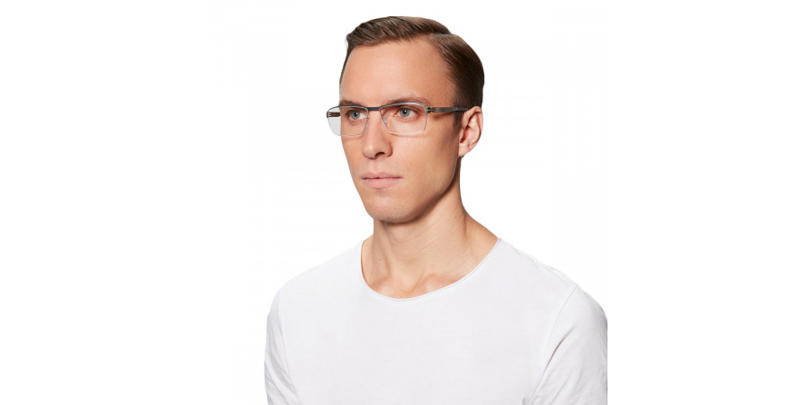 Ic! Berlin Lars D. Black Eyeglasses On Male Model