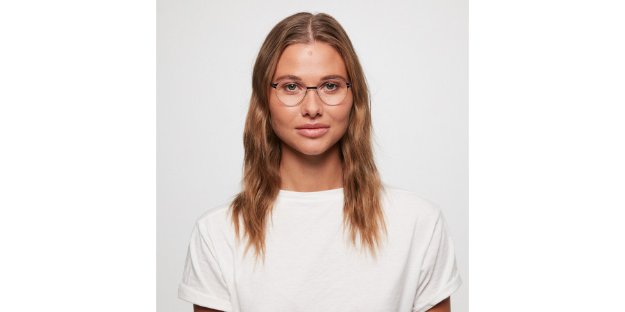 Ic! Berlin Lisa P. Black Eyeglasses On Female Model