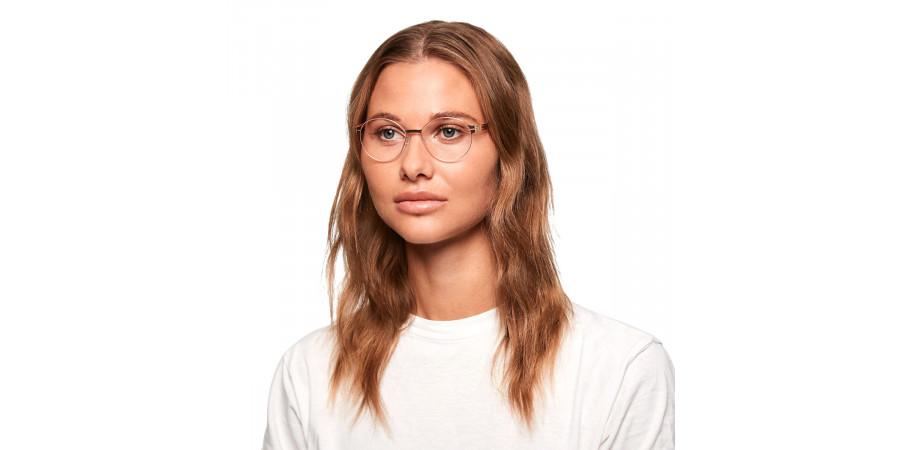 Ic! Berlin Lisa P. Rose Flame Eyeglasses On Female Model