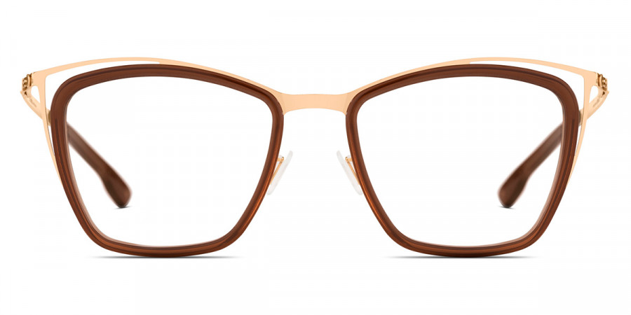 Ic! Berlin Louisa Rose Gold Mahogany Eyeglasses Front View