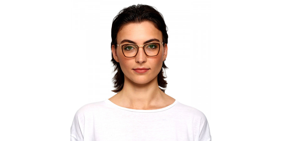 Ic! Berlin Louisa Shiny Bronze Burgundy Eyeglasses On Female Model