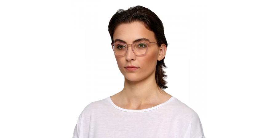 Ic! Berlin Louisa Shiny Copper Rose Eyeglasses On Female Model