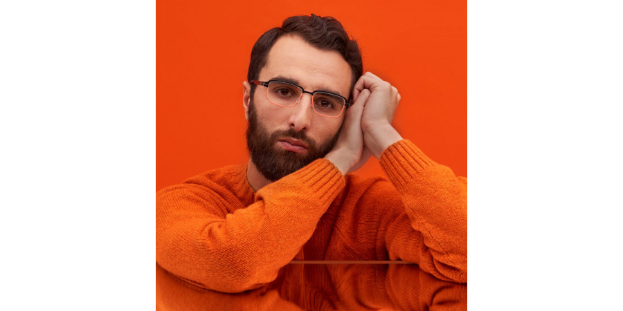 Ic! Berlin Luan Aubergine/Flame Valley Eyeglasses Lifestyle Shot