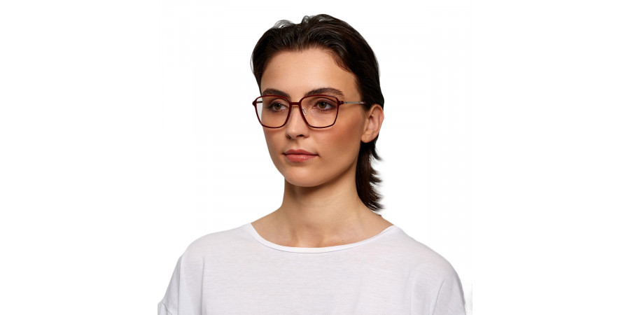 Ic! Berlin Marlene Burgundy Eyeglasses On Female Model