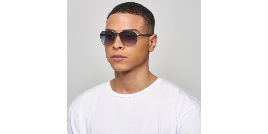 Ic! Berlin MB 04 White Pop-Graphite Sunglasses On Male Model