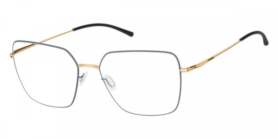 Ic! Berlin Mea Rose Gold-Taubenblau Circle Eyeglasses Side View