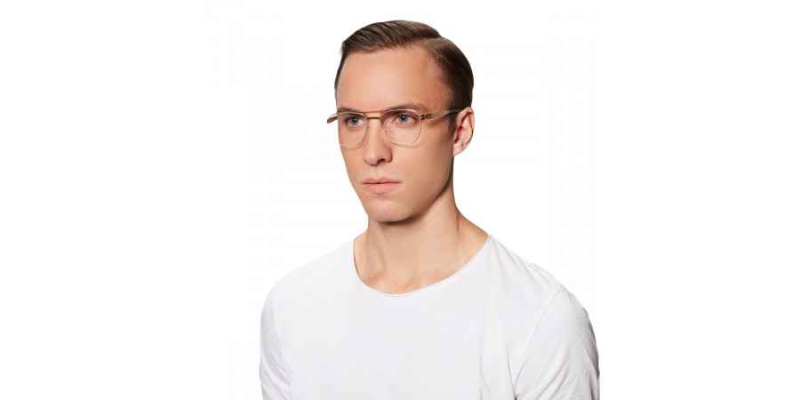 Ic! Berlin Mitte Rosé-Gold Eyeglasses On Male Model