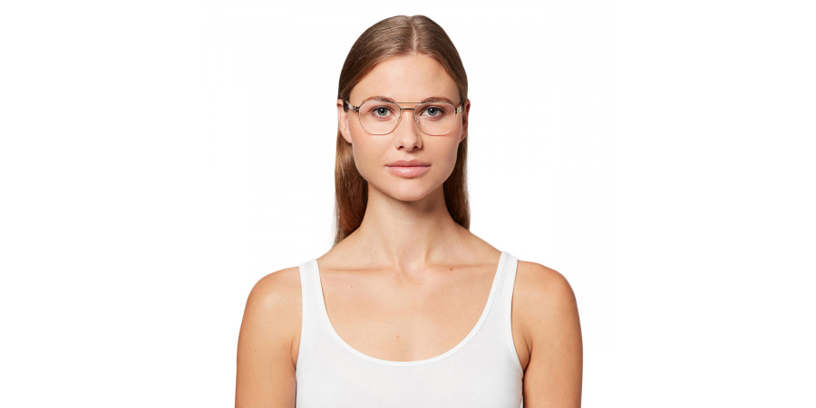 Ic! Berlin Mitte Shiny Copper Eyeglasses On Female Model