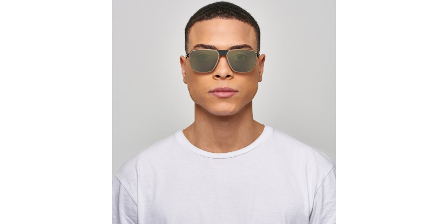 Ic! Berlin Molybdenum Black-Rosé-Gold Sunglasses On Male Model