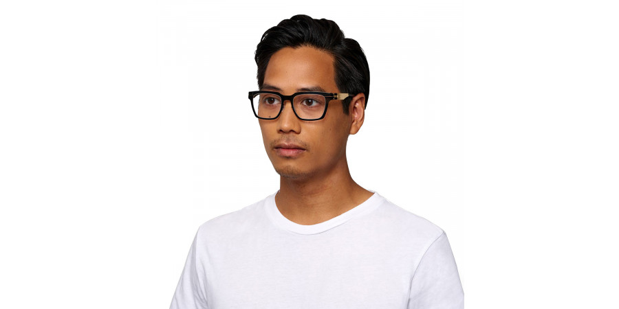 Ic! Berlin Mr. Yang Gun Metal Eyeglasses On Male Model