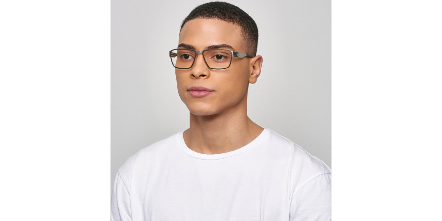 Ic! Berlin Nitrogen Rough-Graphite Eyeglasses On Male Model