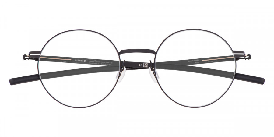 Ic! Berlin Oroshi Black Eyeglasses Front View