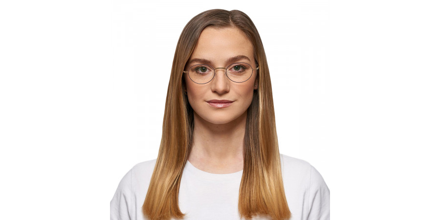 Ic! Berlin Osure Rose Bordeaux Circle Eyeglasses On Female Model