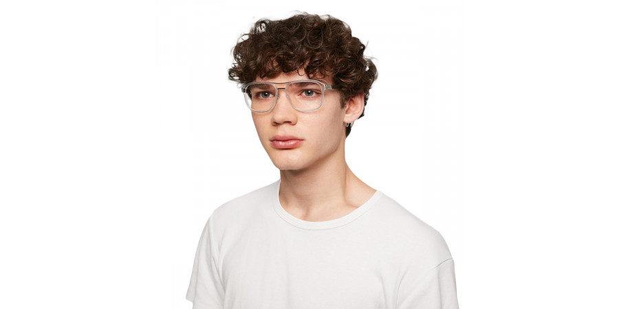 Ic! Berlin Pablo L. Chrome-Crystal-Clear Eyeglasses On Male Model