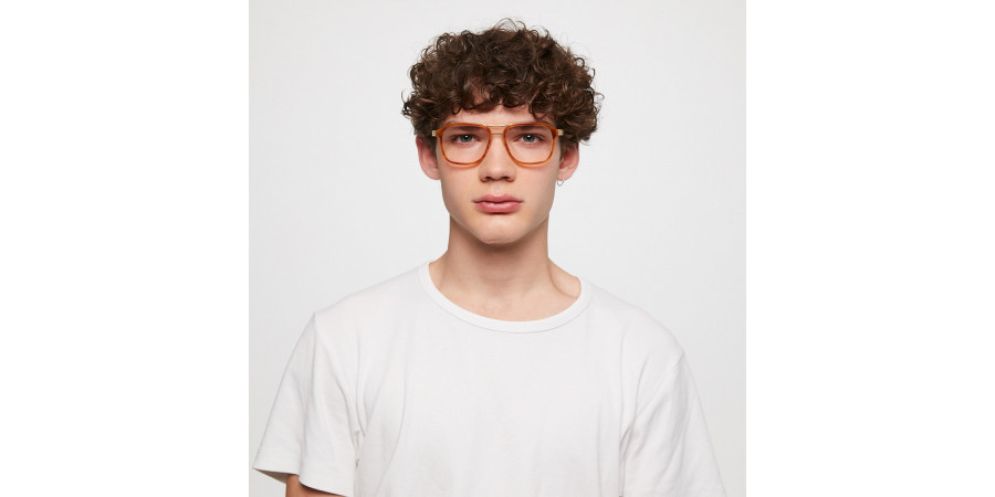 Ic! Berlin Pablo L. Matt-Gold-Amur Eyeglasses On Male Model