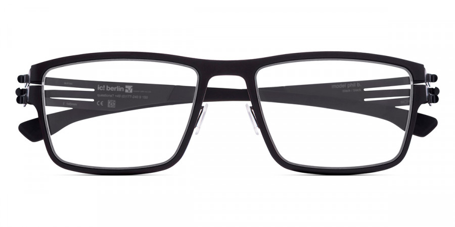 Ic! Berlin Phil B. Black² Eyeglasses Front View