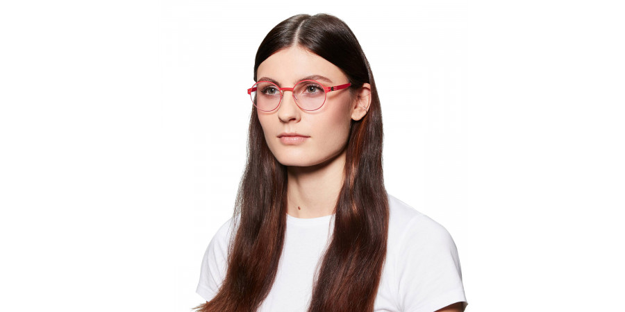 Ic! Berlin Priscila W. Rose Lava Eyeglasses On Female Model