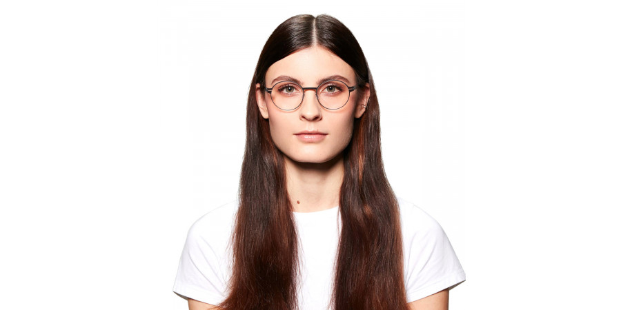 Ic! Berlin Priscila W. Teak Eyeglasses On Female Model