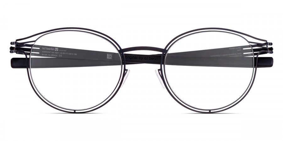 Ic! Berlin Purity Black Eyeglasses Front View