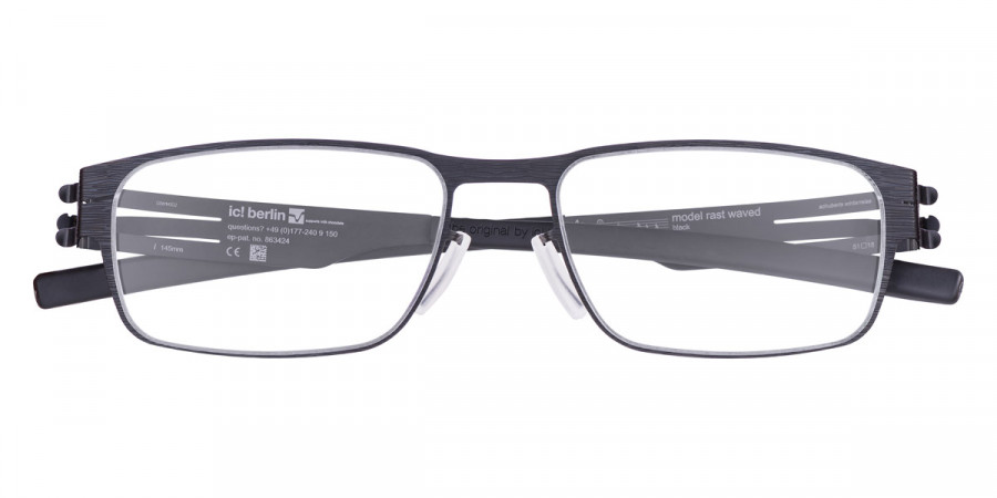 Ic! Berlin Rast Black Eyeglasses Front View 2