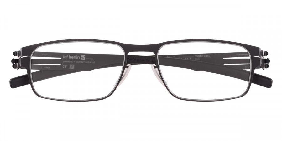 Ic! Berlin Rast Black Eyeglasses Front View