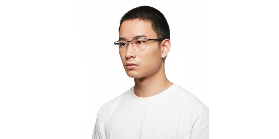 Ic! Berlin Ricky Y. Gunmetal-Sky-Gray Eyeglasses On Male Model