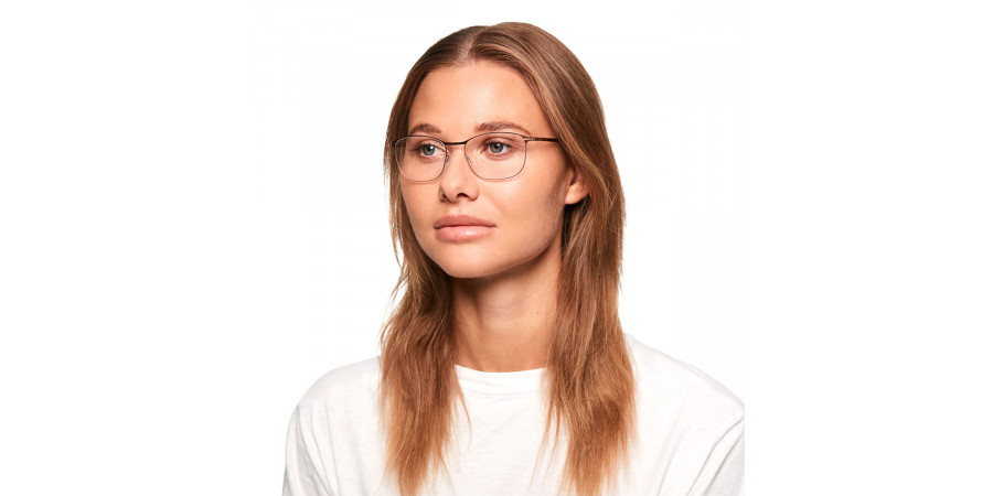 Ic! Berlin Sahel Shiny Copper Eyeglasses On Female Model