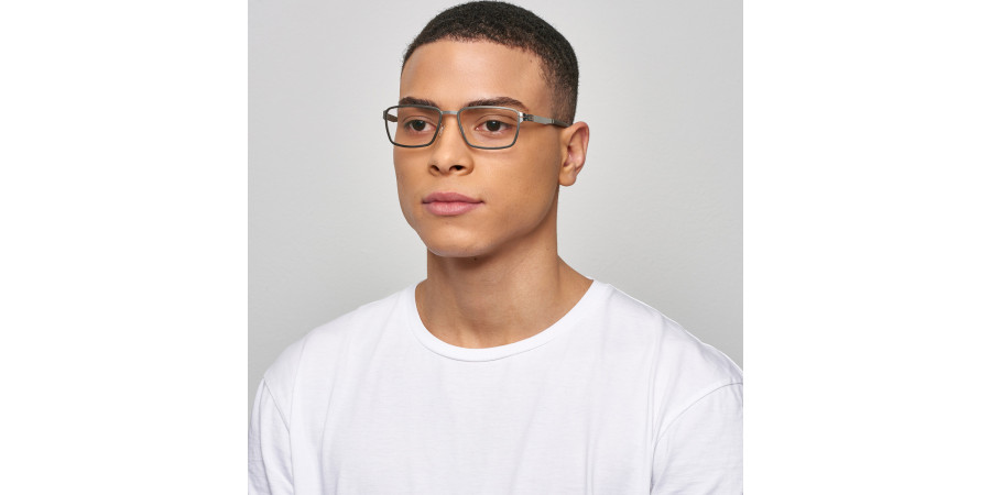 Ic! Berlin Silicon Rough-Graphite Eyeglasses On Male Model