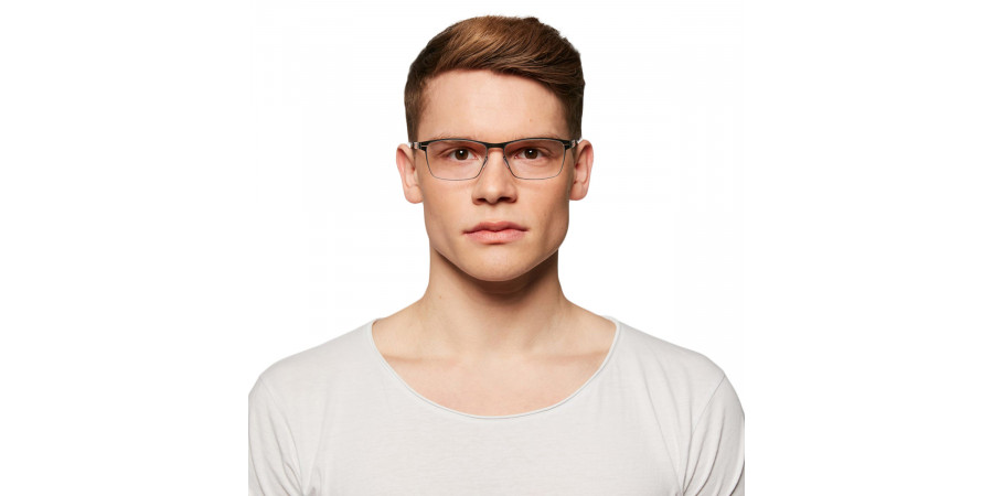 Ic! Berlin Stuart L. Black Eyeglasses On Male Model