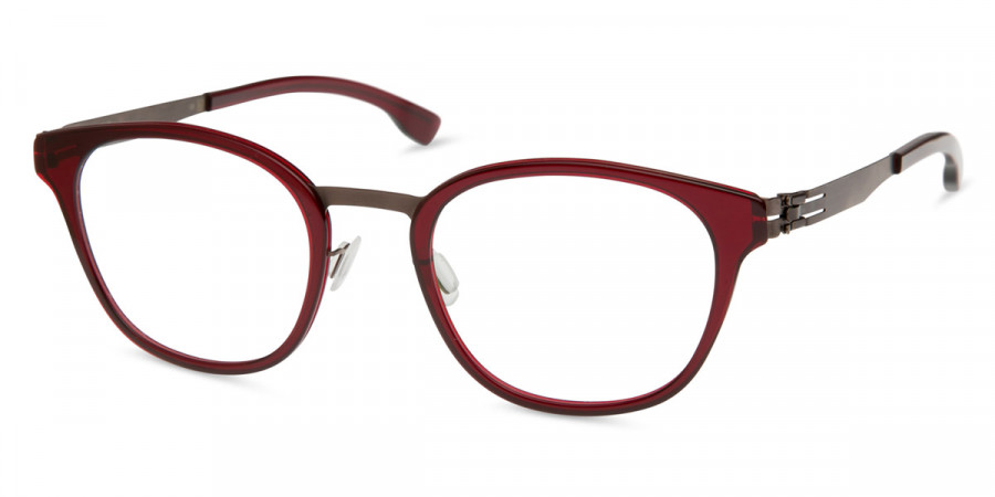 Ic! Berlin Susan W. Teak-Barolo-Red Eyeglasses Side View