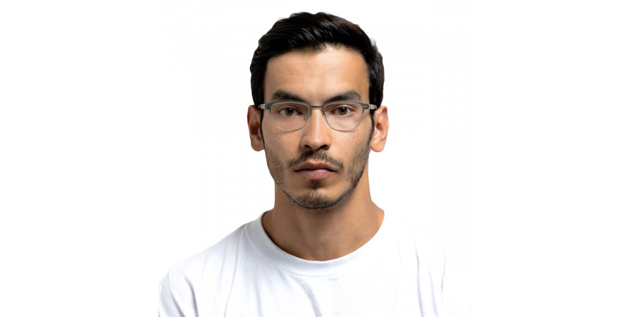 Ic! Berlin The Lone Wolf Graphite Eyeglasses On Male Model