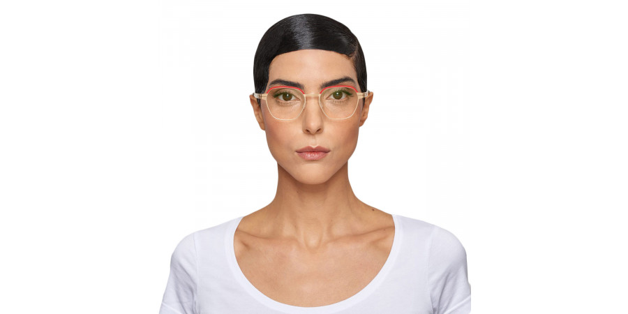 Ic! Berlin Theda Rogochi Pop Eyeglasses On Female Model