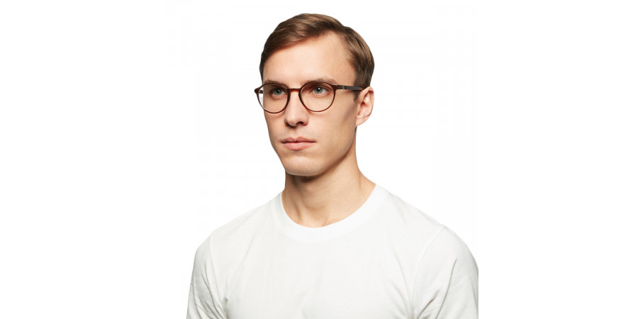 Ic! Berlin Theorem Mahagony Eyeglasses On Male Model