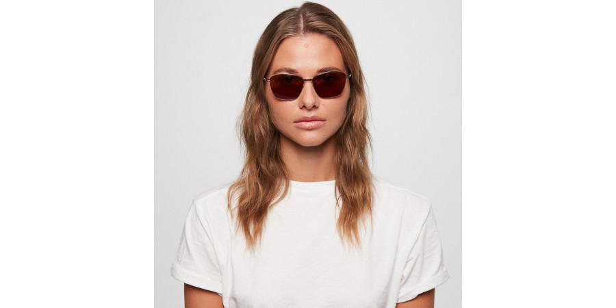 Ic! Berlin Warm Braw Graphite Sunglasses On Female Model