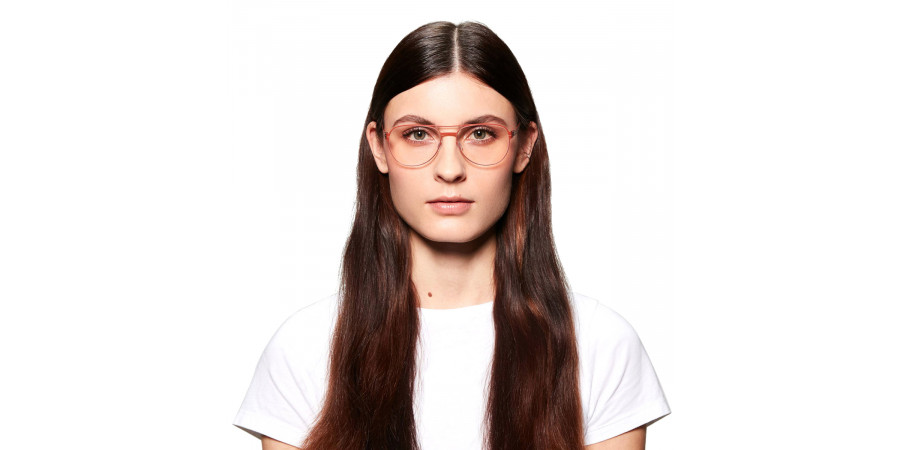 Ic! Berlin Wolfener Copper Clay Eyeglasses On Female Model