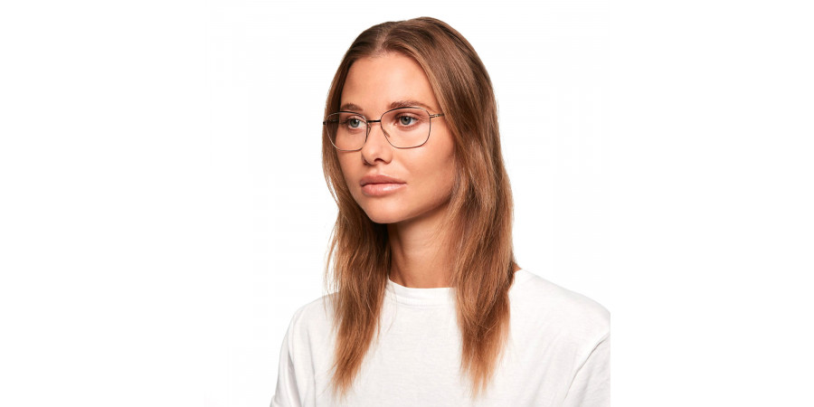 Ic! Berlin Yalca Shiny Copper Eyeglasses On Female Model