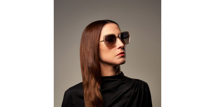 Ic! Berlin Zoe S. Rose Gold/Ice Tea Sunglasses Lifestyle Shot