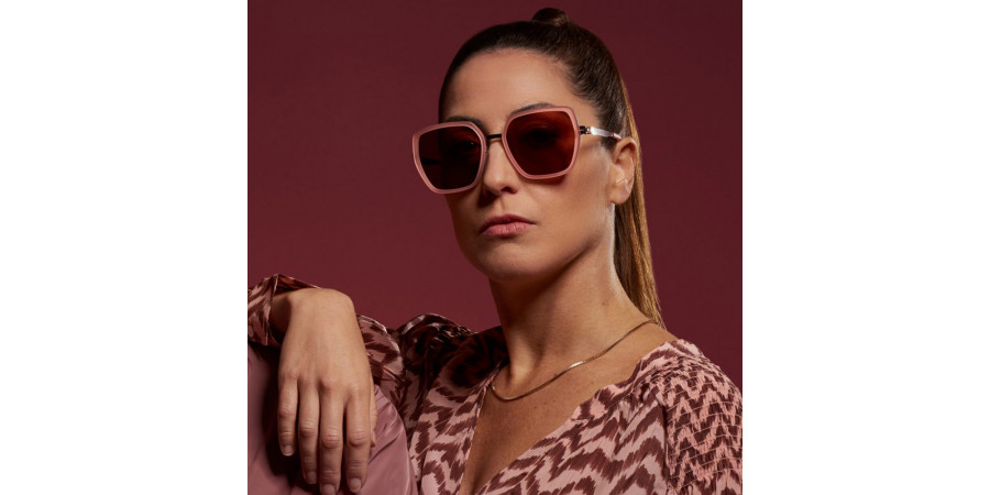 Ic! Berlin Zoe S. Shiny Copper/Rose Matte Sunglasses Lifestyle Shot