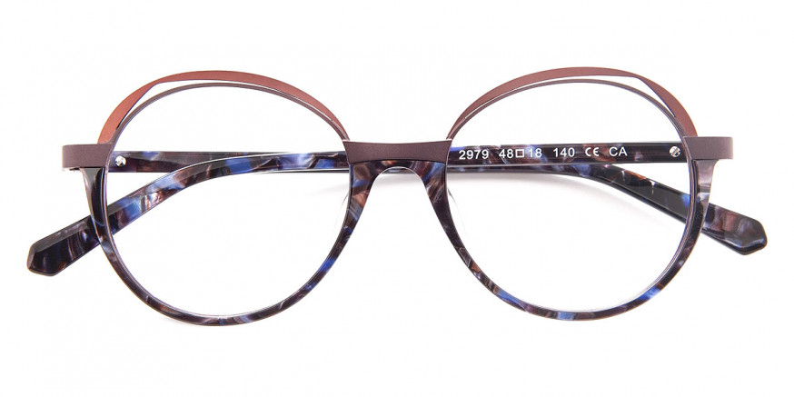 J. F. Rey™ PA097 2979 48 Demi Blue/Plum/Nude Eyeglasses