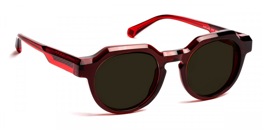 J. F. Rey™ Portland Sun 9030SOL 49 - Demi Red/Red Transparent Bl