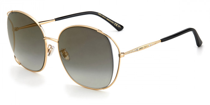 Jimmy Choo TAVI/S 01Q Sunglasses Gold Brown Square Oversized Metal good Women