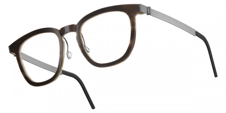 Color: Medium Brown/Light Brown 10 SL63 Light Silver Mirrored-Purple Pearl Gradient- Lindberg Buffalo Titanium LND1856H181051