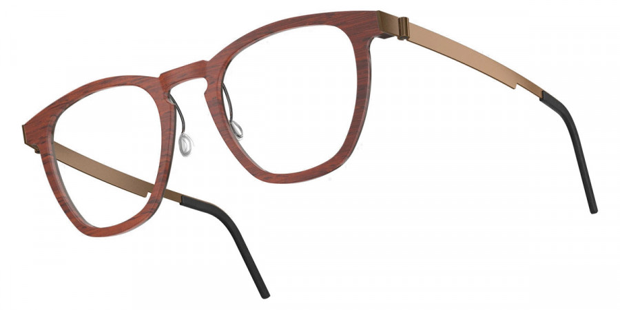 Color: Padauk/Dark Brown PU15 SL61 Light Silver Mirrored-Turquoise Pearl Gradient- Lindberg Buffalo Titanium LND1857WD13PU1552