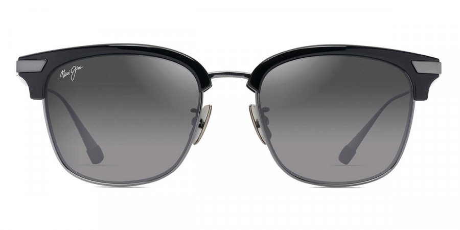 Maui Jim™ KALAUNU ASIAN FIT GS629-02 55 - Shiny Black with Dark Silver