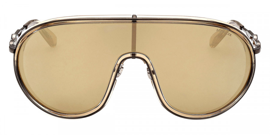 Moncler™ ML0222 Vangarde 57L 142 - Transparent Amber/Brushed Gunmetal